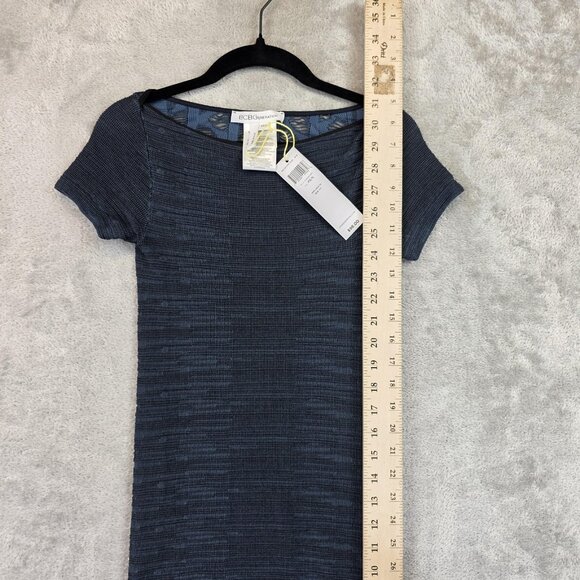 BCBGeneration Dress Womens XS/S Blue Cloudy Sky Knit Bodycon Short Sleeve - Picture 6 of 11